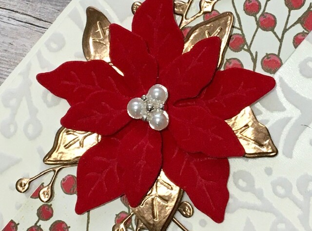 Stampin’ Up! Poinsettia Place, Red Velvet and Pearls Card