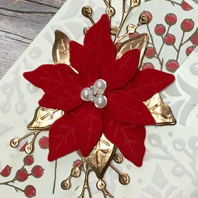 Stampin’ Up! Poinsettia Place, Red Velvet and Pearls Card