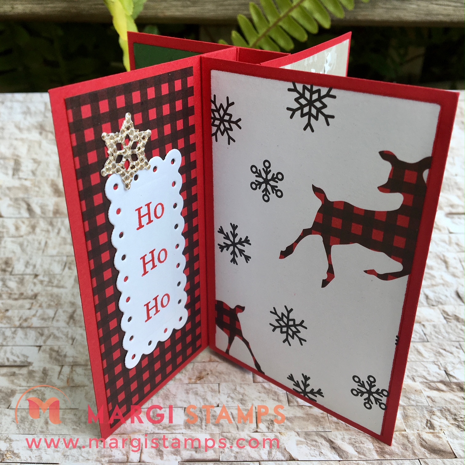 Tower Fancy Fold Card with Peaceful Prints Paper